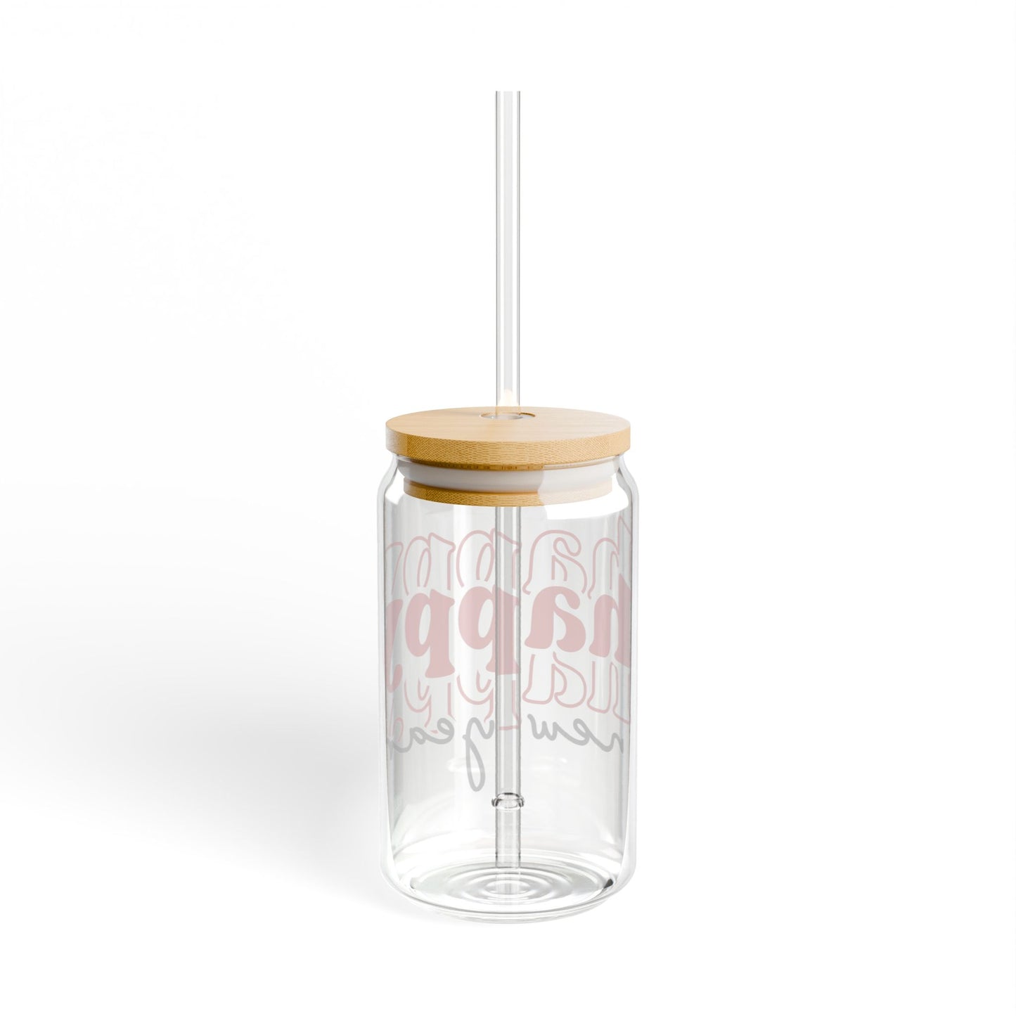 Happy New Year Sipper Glass | 16oz clear tumbler with straw