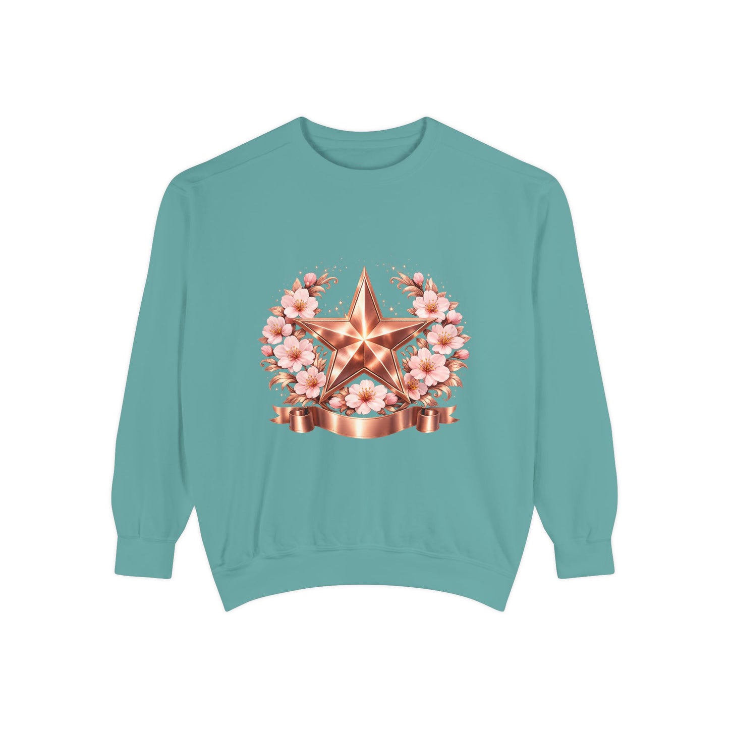 Rose Gold Star Floral Sweatshirt