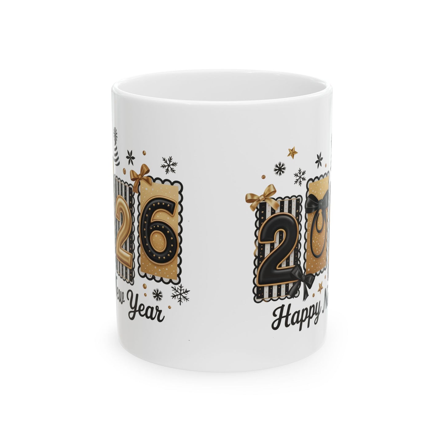 Happy New Year 2026 Mug | Champagne Gold Celebration Ceramic Mug