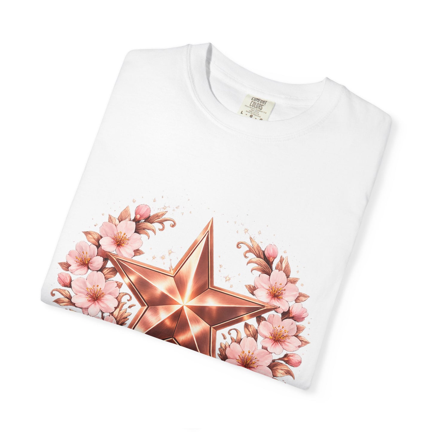 Rose Gold Floral Star T-Shirt