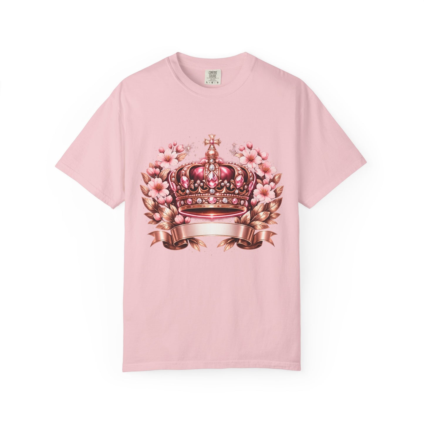 Pink Floral Crown T-Shirt — Royal Blossom Graphic Tee